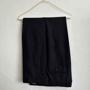 *Classic Black Pinstripe* GB Baroni Trouser Pants (100% Wool)